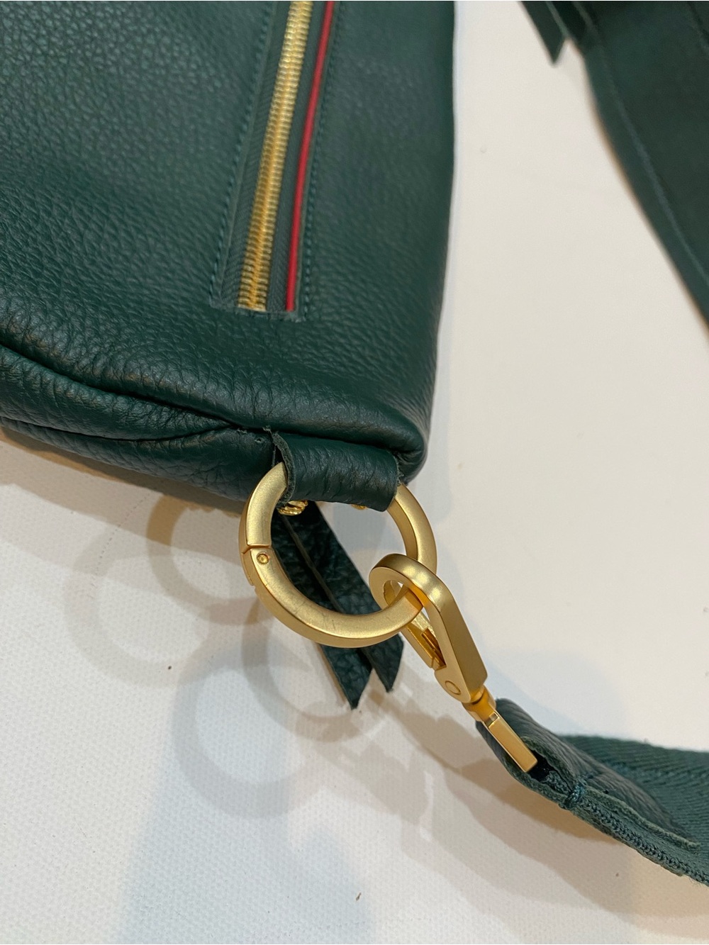 Hammitt Charles Dark Green Leather Crossbody Belt Bag with Gold Hardware Medium - Picture 6 of 9